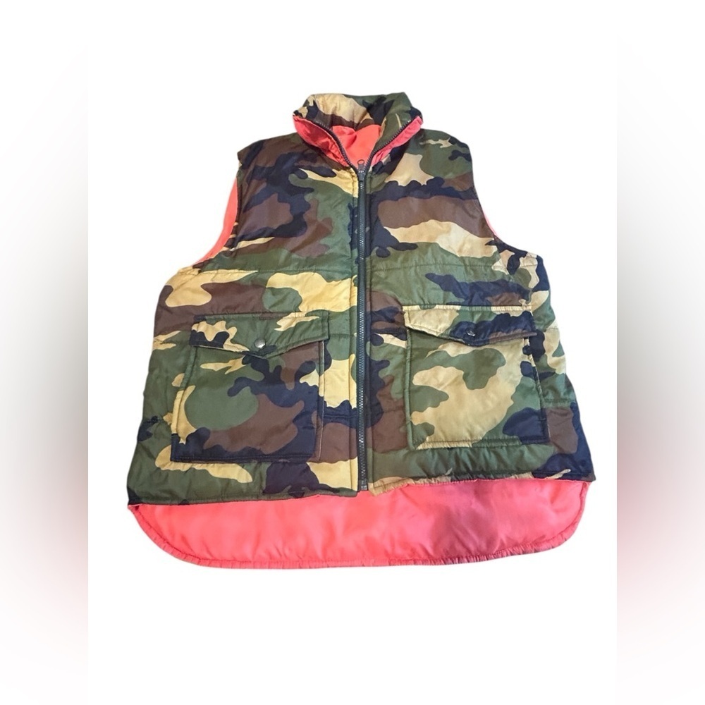 Vintage Winchester Reversible Camo Blaze Orange Vest Mens M Hunting
